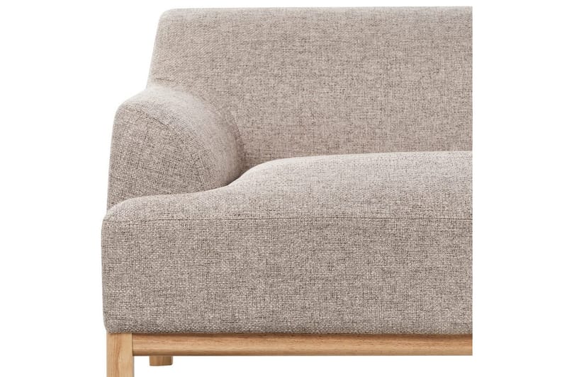 Hörnsoffa Beliani Sosjo Beige, ljust trä, Högervänd Brown||Light colored wood Right-faced - Møbler - Sofaer - Sofaer med sjeselong