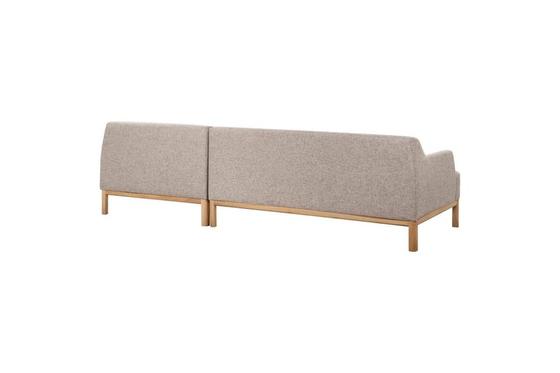 Hörnsoffa Beliani Sosjo Beige, ljust trä, Högervänd Brown||Light colored wood Right-faced - Møbler - Sofaer - Sofaer med sjeselong