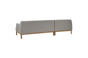 Hörnsoffa Beliani Sosjo Beige, ljust trä, Högervänd Grey||Light colored wood Left-faced - Møbler - Sofaer - Sofaer med sjeselong