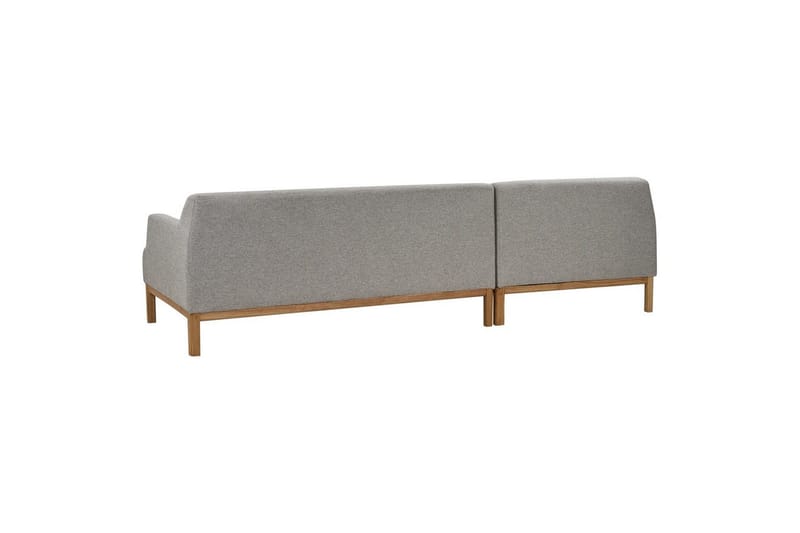 Hörnsoffa Beliani Sosjo Beige, ljust trä, Högervänd Grey||Light colored wood Left-faced - Møbler - Sofaer - Sofaer med sjeselong