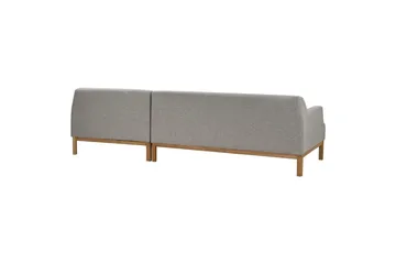 Hörnsoffa Beliani Sosjo Beige, ljust trä, Högervänd Grey||Light colored wood Right-faced - Møbler - Sofaer - Hjørnesofaer - Hjørnesofa med divan