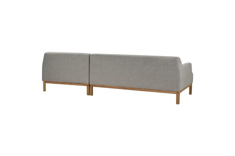 Hörnsoffa Beliani Sosjo Beige, ljust trä, Högervänd Grey||Light colored wood Right-faced - Møbler - Sofaer - Hjørnesofaer - Hjørnesofa med divan