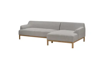 Hörnsoffa Beliani Sosjo Beige, ljust trä, Högervänd Grey||Light colored wood Right-faced - Møbler - Sofaer - Hjørnesofaer - Hjørnesofa med divan