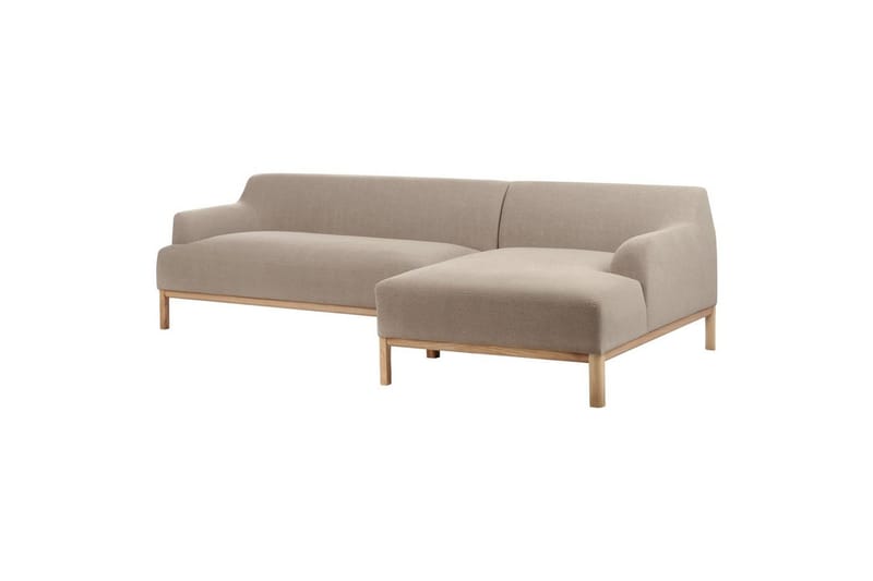 Hörnsoffa Beliani Sosjo Beige, ljust trä, Högervänd NO_BRAND Taupe Right-faced - Møbler - Sofaer - Hjørnesofaer - Hjørnesofa med divan