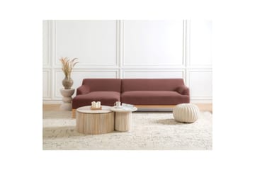 Hörnsoffa Beliani Sosjo Beige, ljust trä, Högervänd Red||Light colored wood Left-faced - Møbler - Sofaer - Hjørnesofaer - Hjørnesofa med divan