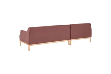 Hörnsoffa Beliani Sosjo Beige, ljust trä, Högervänd Red||Light colored wood Left-faced - Møbler - Sofaer - Hjørnesofaer - Hjørnesofa med divan