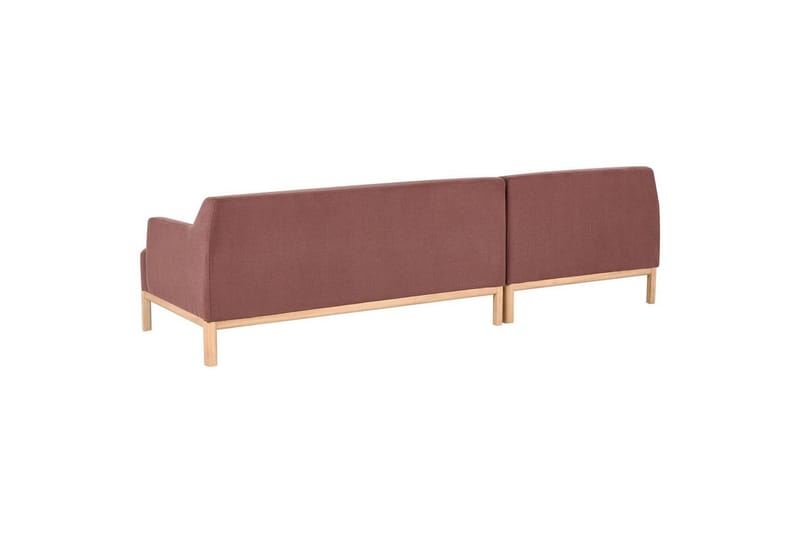 Hörnsoffa Beliani Sosjo Beige, ljust trä, Högervänd Red||Light colored wood Left-faced - Møbler - Sofaer - Hjørnesofaer - Hjørnesofa med divan