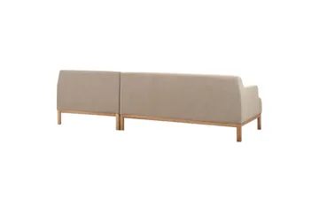 Hörnsoffa Beliani Sosjo Beige, ljust trä, Högervänd Taupe Right-faced - Møbler - Sofaer - Hjørnesofaer - Hjørnesofa med divan