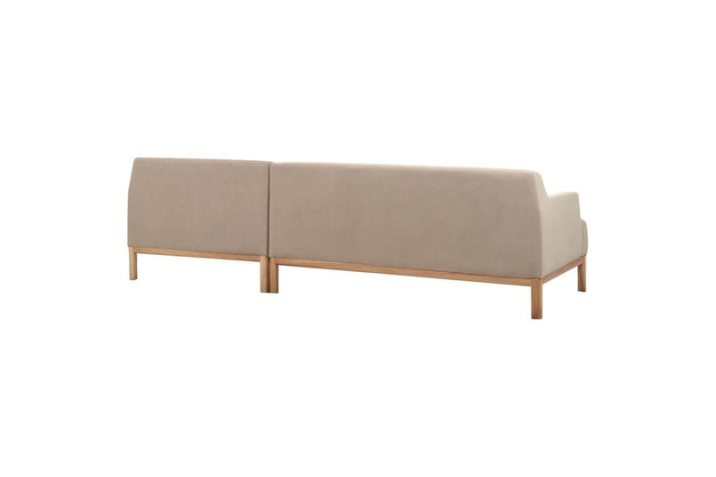 Hörnsoffa Beliani Sosjo Beige, ljust trä, Högervänd Taupe Right-faced - Møbler - Sofaer - Hjørnesofaer - Hjørnesofa med divan