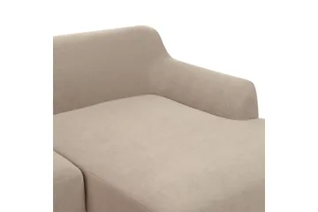 Hörnsoffa Beliani Sosjo Beige, ljust trä, Högervänd Taupe Right-faced - Møbler - Sofaer - Hjørnesofaer - Hjørnesofa med divan