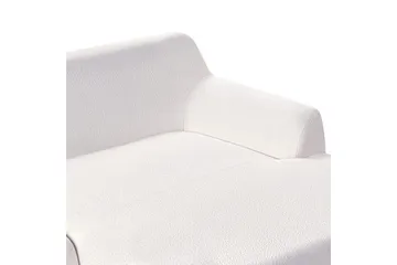 Hörnsoffa Beliani Sosjo Beige, ljust trä, Högervänd White||Light colored wood Right-faced - Møbler - Sofaer - Hjørnesofaer - Hjørnesofa med divan