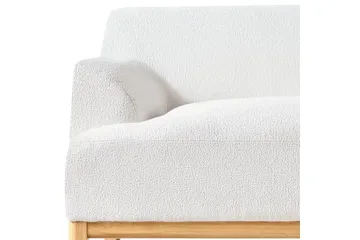 Hörnsoffa Beliani Sosjo Beige, ljust trä, Högervänd White||Light colored wood Right-faced - Møbler - Sofaer - Hjørnesofaer - Hjørnesofa med divan
