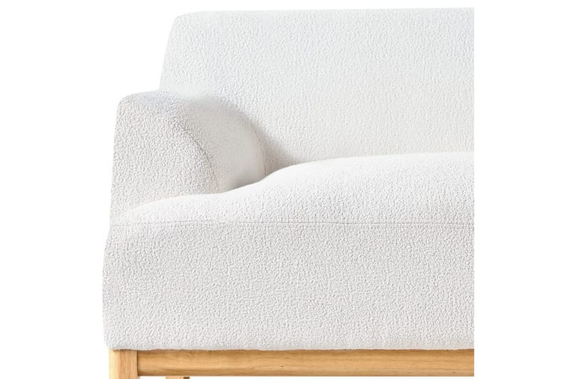 Hörnsoffa Beliani Sosjo Beige, ljust trä, Högervänd White||Light colored wood Right-faced - Møbler - Sofaer - Hjørnesofaer - Hjørnesofa med divan