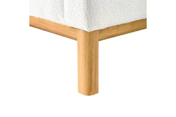 Hörnsoffa Beliani Sosjo Beige, ljust trä, Högervänd White||Light colored wood Right-faced - Møbler - Sofaer - Hjørnesofaer - Hjørnesofa med divan