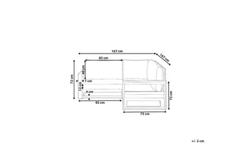 Hörnsoffa Beliani Timor Ljus trä/grått/beige, Ja Dark wood||Grey||Beige - Hagemøbler & utemiljø - Utesofa - Hagesofa & hagebenk