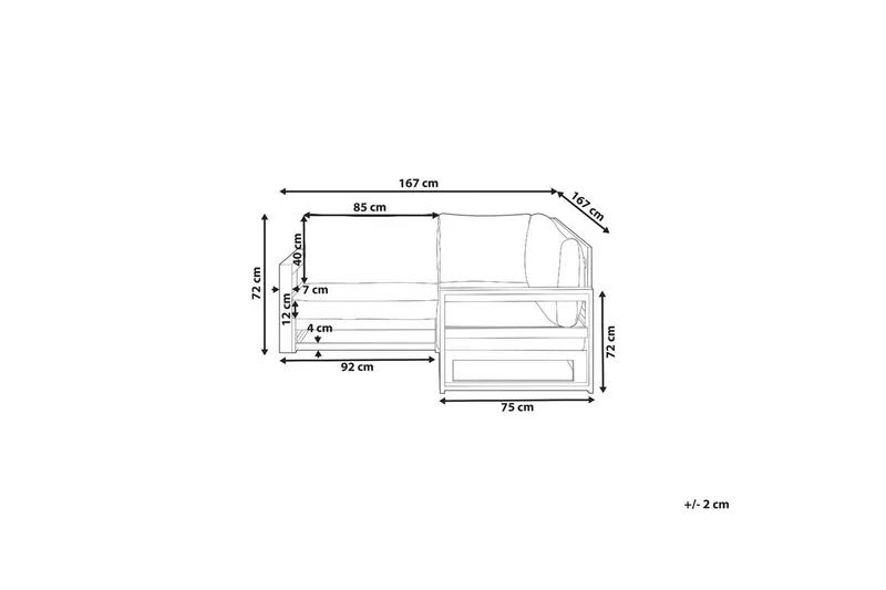 Hörnsoffa Beliani Timor Ljus trä/grått/beige, Ja Dark wood||Grey||Beige - Hagemøbler & utemiljø - Utesofa - Hagesofa & hagebenk