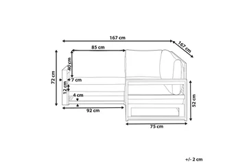 Hörnsoffa Beliani Timor Ljus trä/grått/beige, Ja Light wood||Grey||Beige - Hagemøbler & utemiljø - Utesofa - Hagesofa & hagebenk