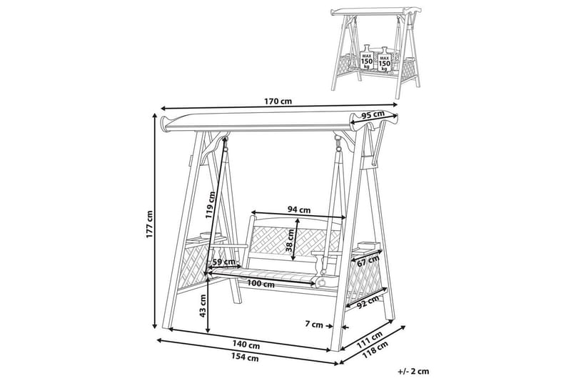Huske til hagen Senarica - Hagemøbler & utemiljø - Utesofa - Hengesofa