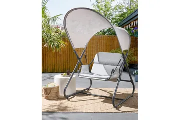 Huske til hagen Solagna - Lys grå, 114x117x182 cm - Hagemøbler & utemiljø - Utesofa - Hengesofa