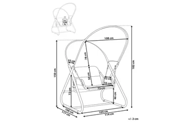 Huske til hagen Solagna - Lys grå, 114x117x182 cm - Hagemøbler & utemiljø - Utesofa - Hengesofa