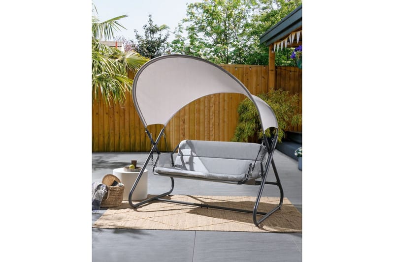 Huske til hagen Solagna - Lys grå, 168x113x187 cm - Hagemøbler & utemiljø - Utesofa - Hengesofa