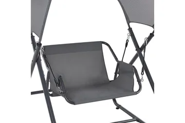 Huske til hagen Solagna - Mørk grå, 114x117x182 cm - Hagemøbler & utemiljø - Utesofa - Hengesofa