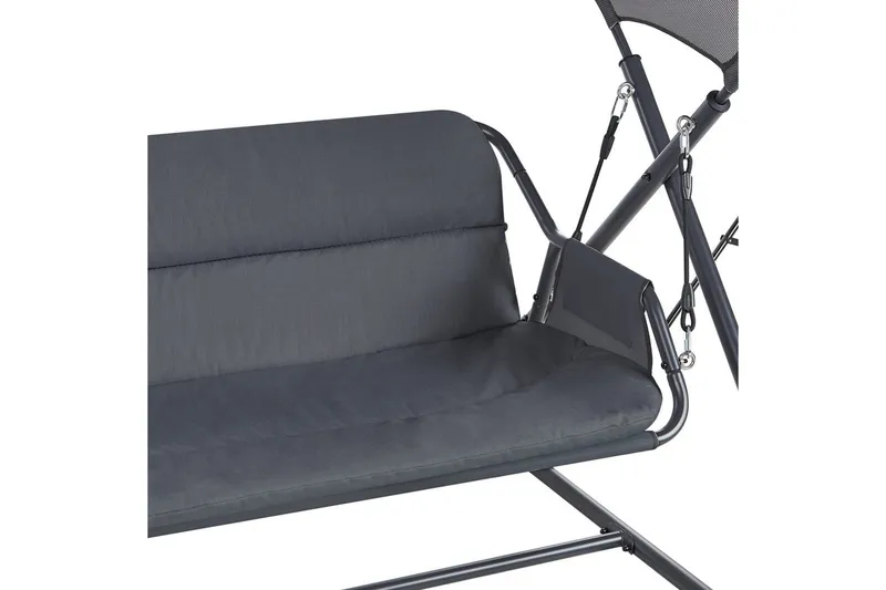 Huske til hagen Solagna - Mørk grå, 168x113x187 cm - Hagemøbler & utemiljø - Utesofa - Hengesofa