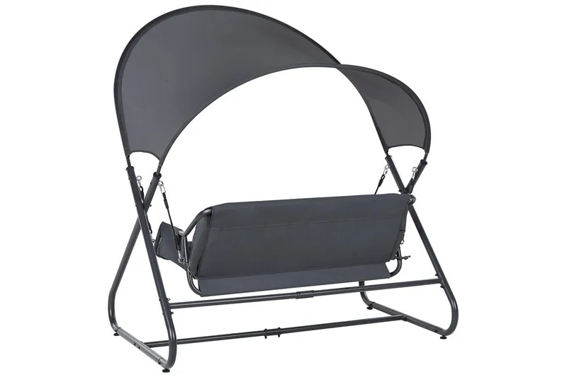 Huske til hagen Solagna - Mørk grå, 168x113x187 cm - Hagemøbler & utemiljø - Utesofa - Hengesofa