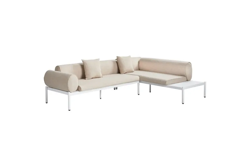 Loungegrupp Beliani Rasiglia Beige||White - Hagemøbler & utemiljø - Loungemøbler - Loungegrupper