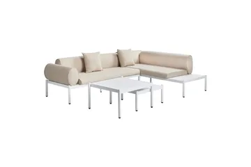 Loungegrupp Beliani Rasiglia Beige||White - Hagemøbler & utemiljø - Loungemøbler - Loungegrupper