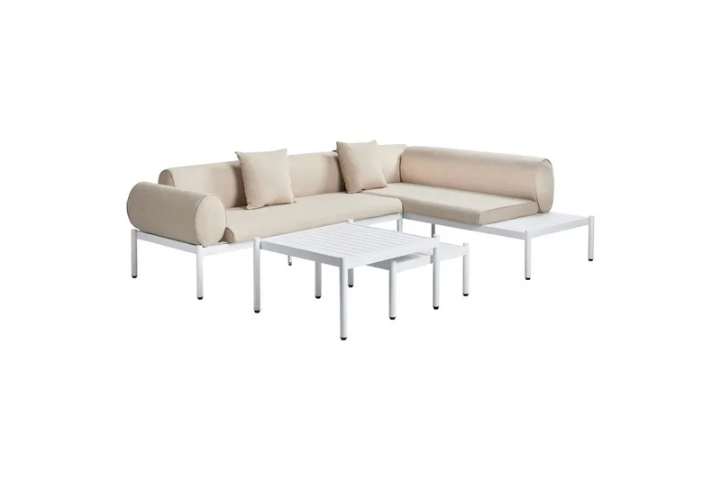 Loungegrupp Beliani Rasiglia Beige||White - Hagemøbler & utemiljø - Loungemøbler - Loungegrupper