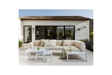 Loungegrupp Beliani Rasiglia Beige||White - Hagemøbler & utemiljø - Loungemøbler - Loungegrupper