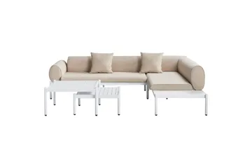 Loungegrupp Beliani Rasiglia Beige||White - Hagemøbler & utemiljø - Loungemøbler - Loungegrupper