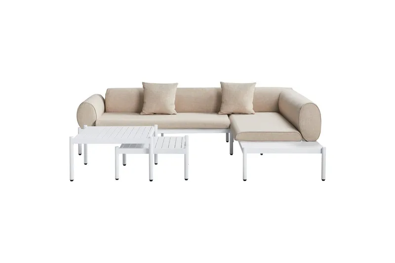 Loungegrupp Beliani Rasiglia Beige||White