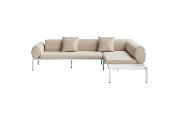 Loungegrupp Beliani Rasiglia Beige||White - Hagemøbler & utemiljø - Loungemøbler - Loungegrupper