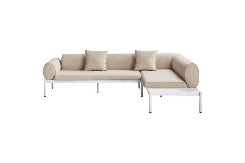 Loungegrupp Beliani Rasiglia Beige||White - Hagemøbler & utemiljø - Loungemøbler - Loungegrupper
