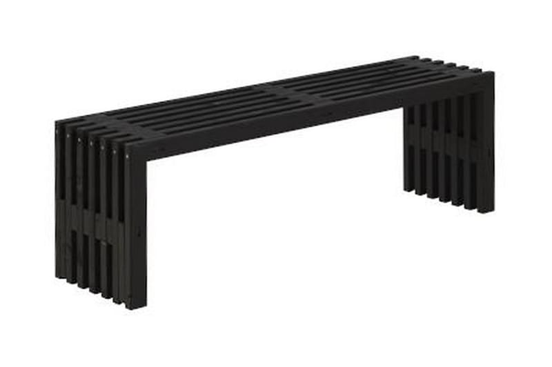 Rustikk Benk av Terrassebord Design 138x36x45 cm - Svart - Hagebenk & utebenk