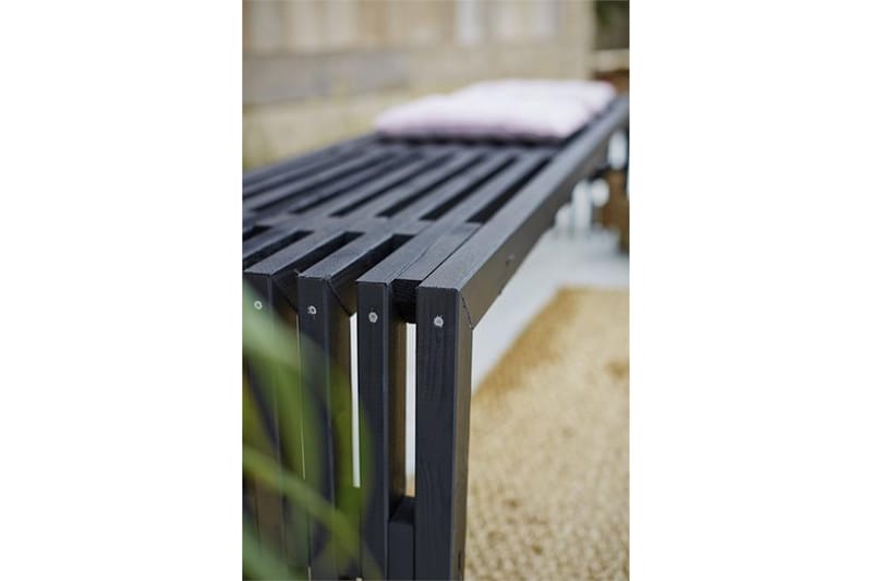 Rustikk benk Design av terrassebord 138x49x45cm svart - Svart - Hagebenk & utebenk