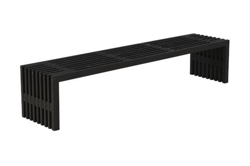 Rustikk benk Design av terrassebord218x49x45cm svart - Svart - Hagebenk & utebenk