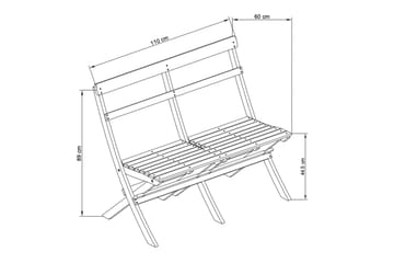 Sofa Utendørs 110x60x89 cm - Grønn - Hagemøbler & utemiljø - Utesofa - Hagebenk & utebenk