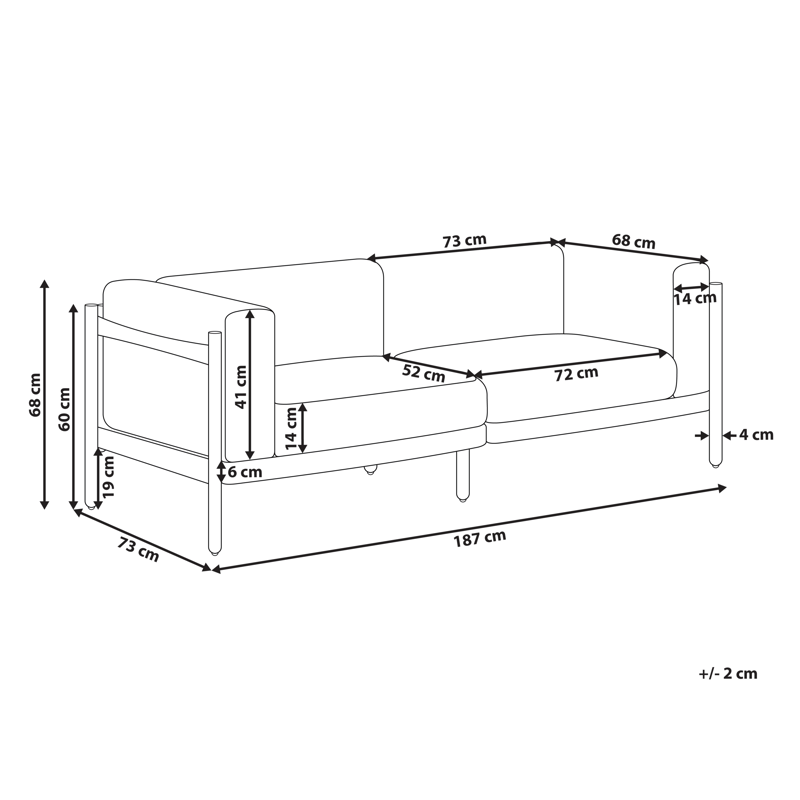 Sofa utendørs 2-seter Ferretti - Grå/Beige - Hagemøbler & utemiljø - Utesofa