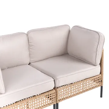 Sofa utendørs 2-seter Omegana kunstrotting - Beige/Svart - Hagemøbler & utemiljø - Utesofa
