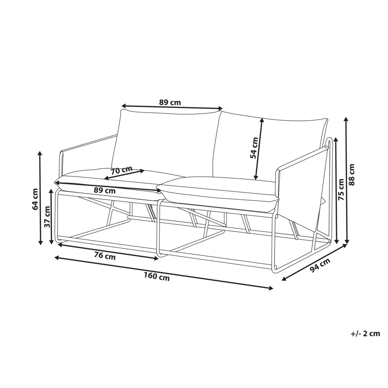Sofa utendørs 2-seter Ponte - Grønn/Beige - Hagemøbler & utemiljø - Utesofa