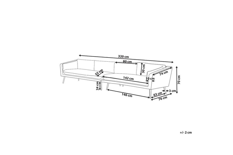 Stor soffa Beliani Loretello Beige/grå Grey - Hagemøbler & utemiljø - Utesofa - Hagesofa & hagebenk