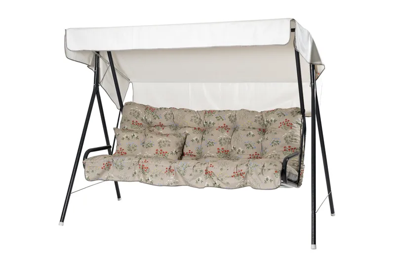 Suvi Komplett Hengekøye 200 cm, Grå/Blomstrete