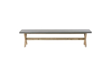 Trädgårdsbänk Beliani Olbia Grå/ljust trä Grey||Light wood - Hagemøbler & utemiljø - Utesofa - Hagebenk & utebenk