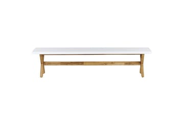 Trädgårdsbänk Beliani Olbia Grå/ljust trä White||Light wood - Hagemøbler & utemiljø - Utesofa - Hagebenk & utebenk
