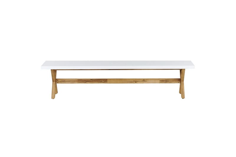 Trädgårdsbänk Beliani Olbia Grå/ljust trä White||Light wood - Hagemøbler & utemiljø - Utesofa - Hagebenk & utebenk