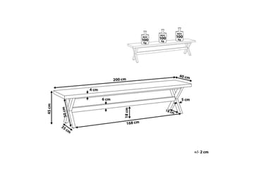 Trädgårdsbänk Beliani Olbia Grå/ljust trä White||Light wood - Hagemøbler & utemiljø - Utesofa - Hagebenk & utebenk