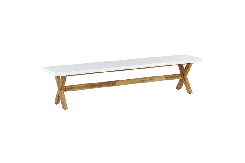Trädgårdsbänk Beliani Olbia Grå/ljust trä White||Light wood